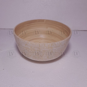 Eggshell inlaid spun bamboo salad bowl