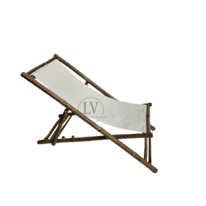 Bamboo and canvas deck chair