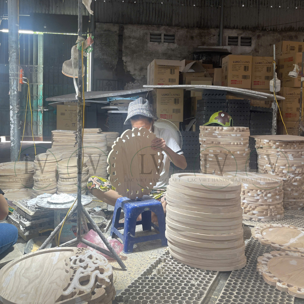Wooden Chocolate Tray with Mother of Pearl
