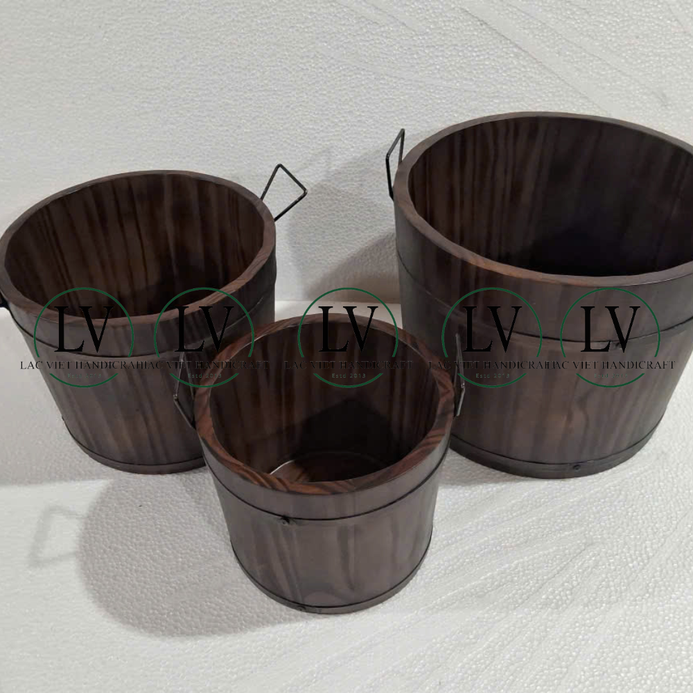nesting-set-of-3-pine-wood-barrel-planters-for-outdoor-5 Wood Barrel Planters for Outdoor