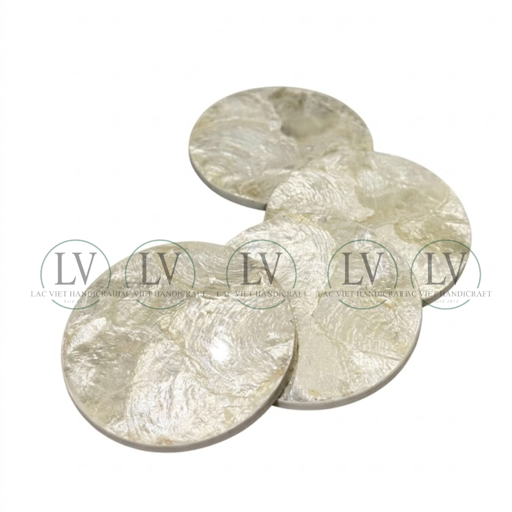 beige-mother-of-pearl-round-coasters-for-drink-table-decor-1 Mother of Pearl Round Coasters