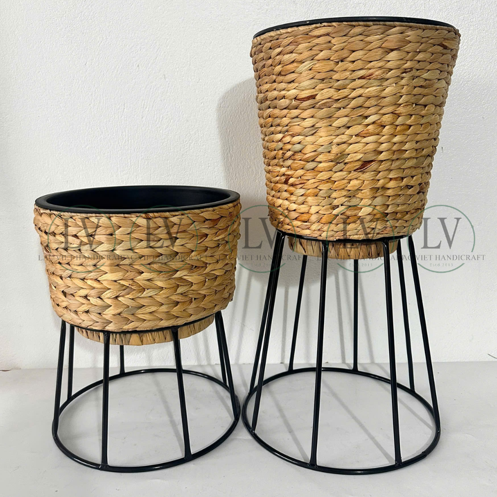 decorative-rattan-pagoda-lantern-dining-table-decor-1 Water Hyacinth Floor Planter Stand