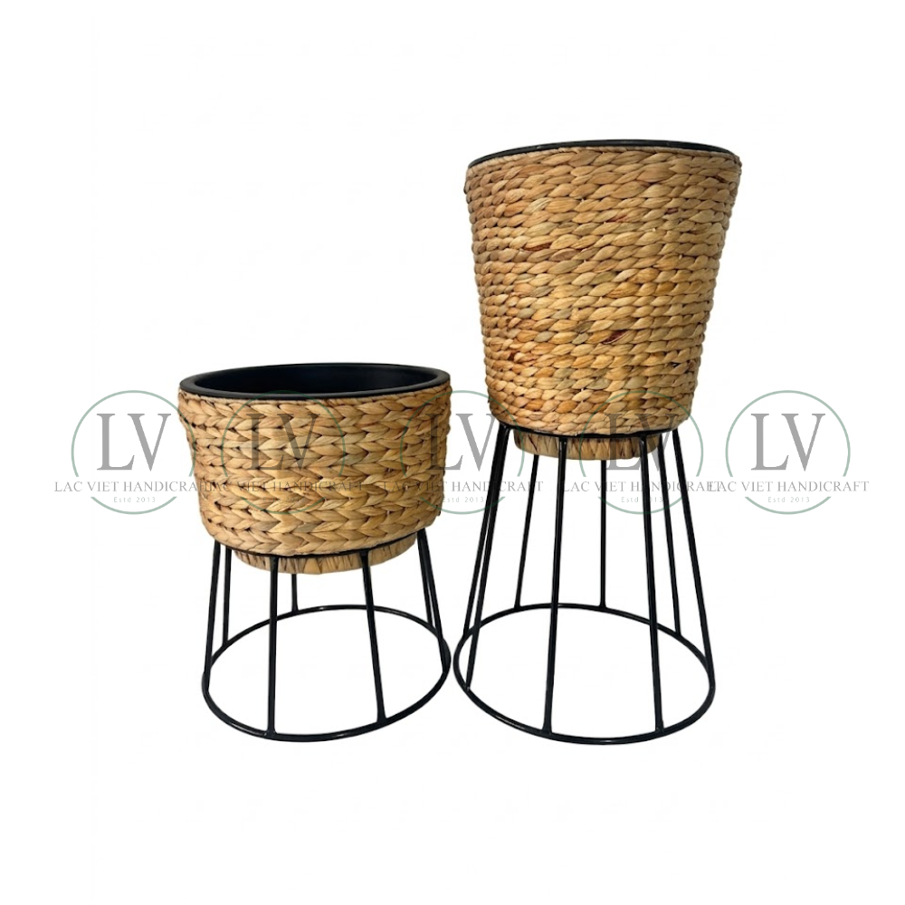 decorative-rattan-pagoda-lantern-dining-table-decor-8 Water Hyacinth Floor Planter Stand