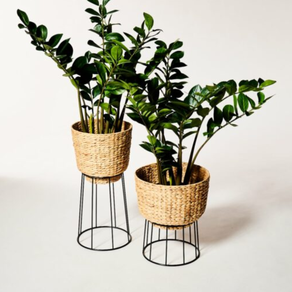 farmhouse-water-hyacinth-floor-planter-stand-set-of-2-9 Water Hyacinth Floor Planter Stand